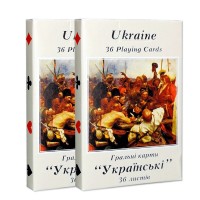 Set carti de joc de colectie Piatnik, "Ucraina", 2 pachete de 36 de carti fiecare